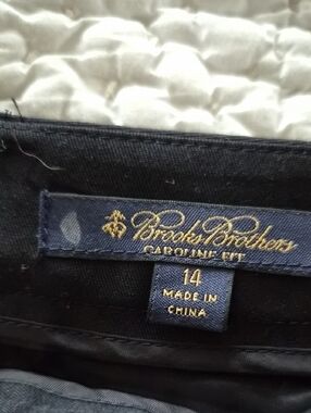 Brooks Brothers Black Caroline Fit Pants with Gold Logo Threading